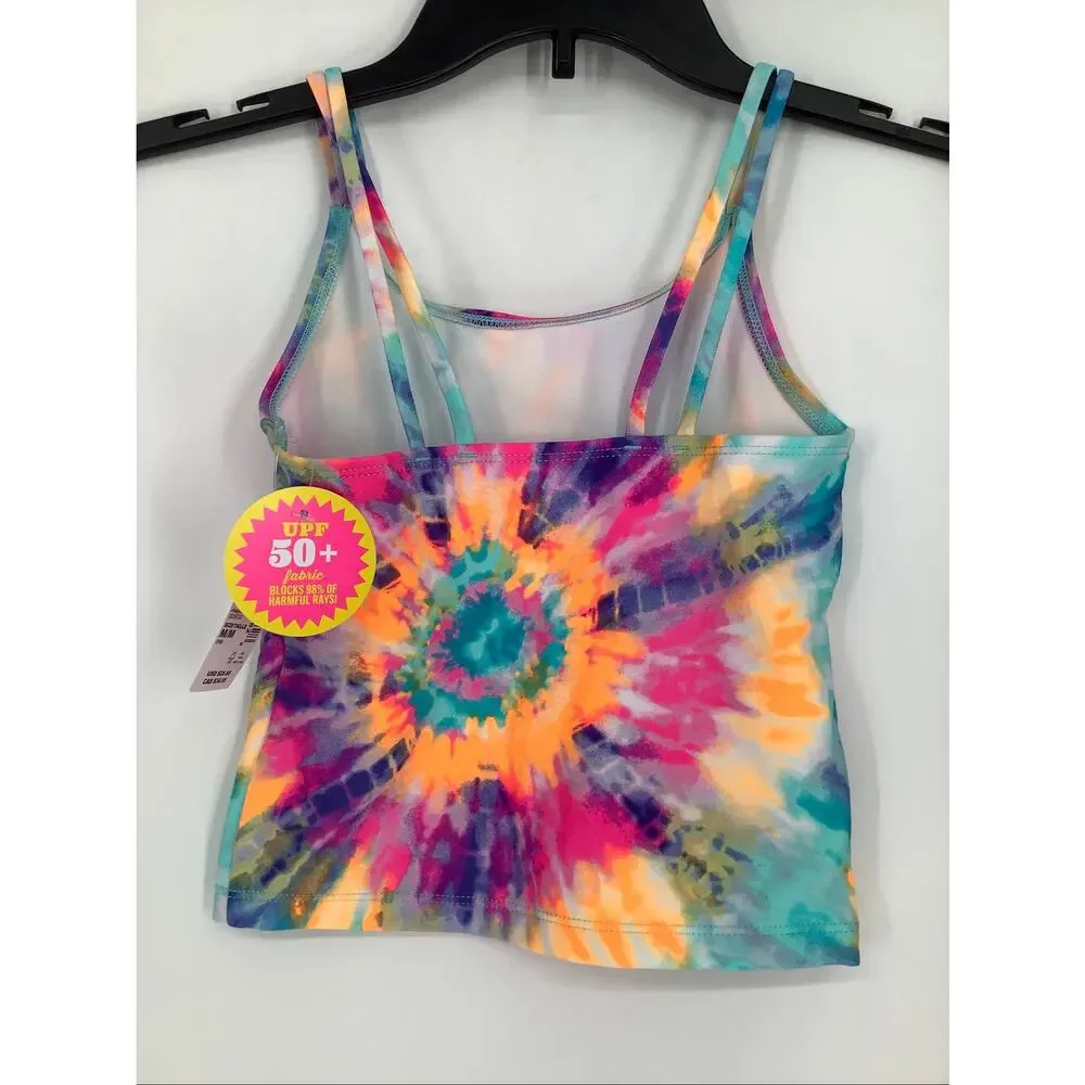 The Children's Place Girl's Medium Teal Tie Dye Beach Two Piece Swimsuit OS4-19